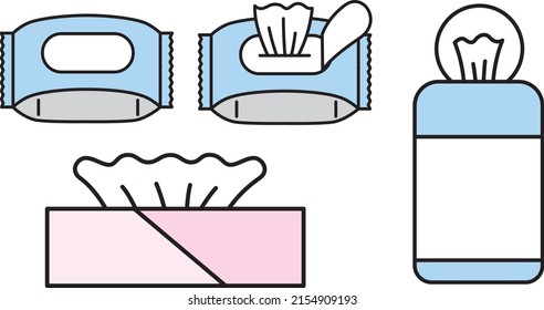 Illustrationsmaterial aus Gewebe und verschiedenen nassen Wischungen