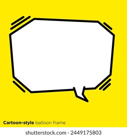 Illustration material of a trembling speech bubble with a simple design