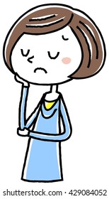 Illustration material: troubled young woman