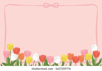 Illustration material of tulips drawn in vector