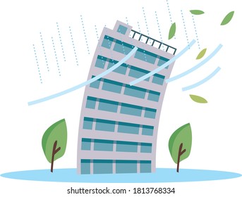 Illustration material of typhoon disaster