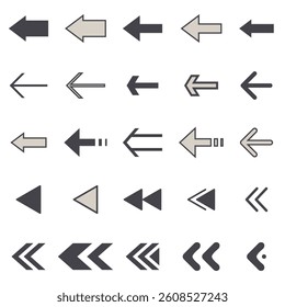 Illustration material: Various arrow illustration set