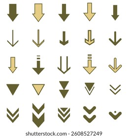 Illustration material: Various arrow illustration set