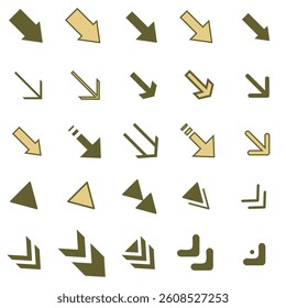 Illustration material: Various arrow illustration set
