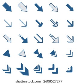 Illustration material: Various arrow illustration set