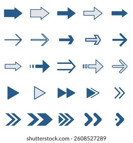 Illustration material: Various arrow illustration set