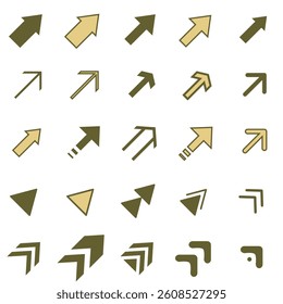 Illustration material: Various arrow illustration set