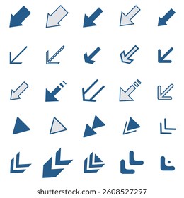 Illustration material: Various arrow illustration set