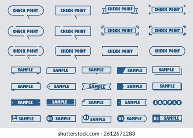 Illustration material: various frames, headings, speech bubbles