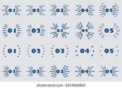 Illustration material: various frames, headings, speech bubbles