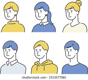 Illustration material of various types of people 