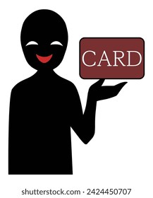 Illustration material of a villain holding a card