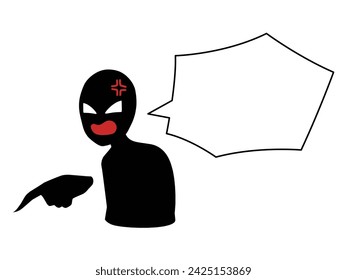 Illustrationsmaterial von Bösewicht und Sprechblase