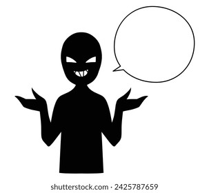 Illustration material of villain and speech bubble