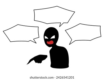 Illustration material of villain and speech bubble