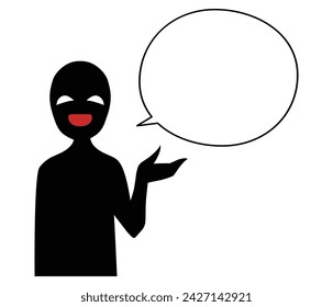 Illustration material of villain and speech bubble