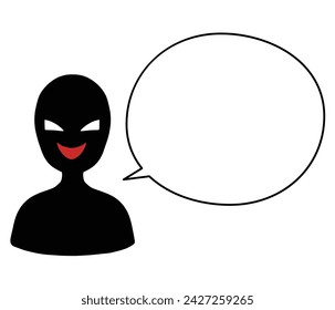 Illustration material of villain and speech bubble