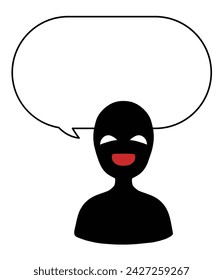 Illustrationsmaterial von Bösewicht und Sprechblase