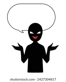 Illustration material of villain and speech bubble
