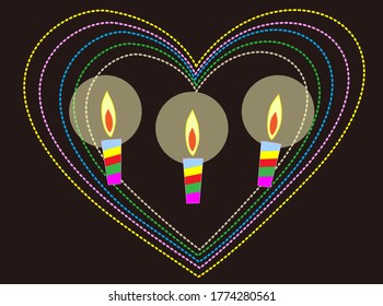 Illustration material for weddings using candles.