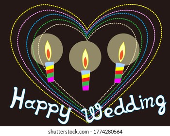 Illustration material for weddings using candles.