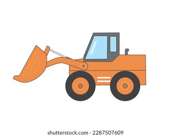 It is an illustration material of a wheel loader of heavy machinery.