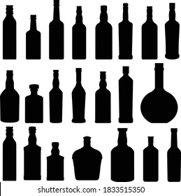 Illustration material Whiskey liquor silhouette contour Western liquor rock alcohol icon vector

