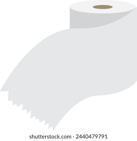 Illustration material of white toilet paper