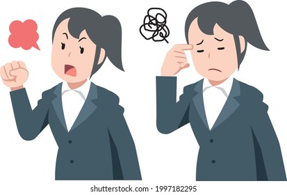 Illustration material of a woman in a suit