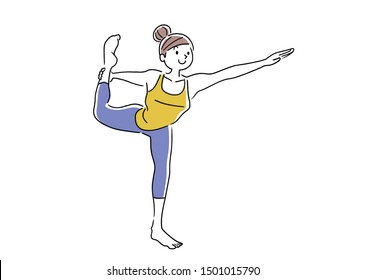 Illustration material: woman, yoga, pose