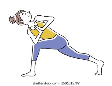 Illustration material: woman, yoga, pose