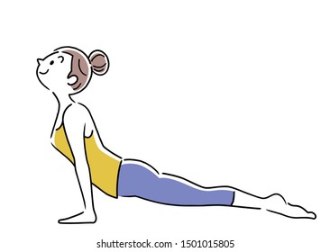 Illustration material: woman, yoga, pose