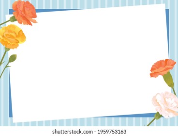 Illustration material of yellow carnation frame