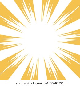 Illustration material of yellow manga style concentrated lines