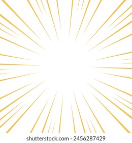 Illustration material of yellow manga style concentrated lines