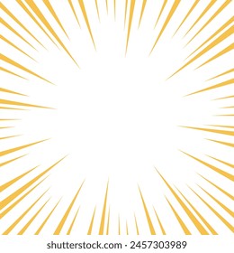 Illustration material of yellow manga style concentrated lines
