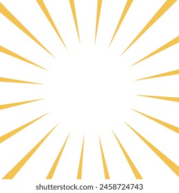 Illustration material of yellow manga style concentrated lines