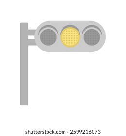 Illustration material of yellow traffic light (horizontal)