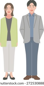 Material de ilustración de una pareja joven