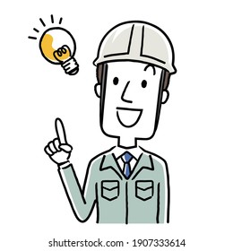 Material de ilustración: Joven vestido de trabajo, ideas, ideas