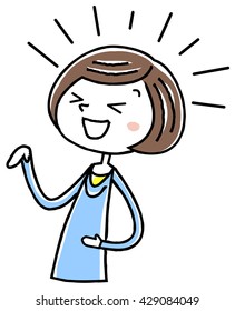 Illustration material: a young woman a good laugh