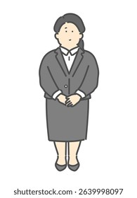 Illustration material of a young woman in a suit, a business person