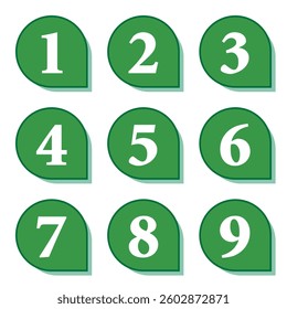 Illustration Material:Number icons 1 to 9