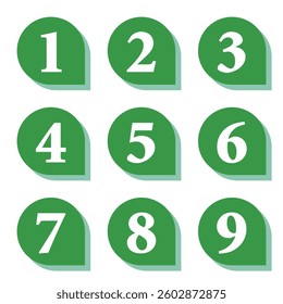 Illustration Material:Number icons 1 to 9