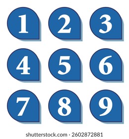 Illustration Material:Number icons 1 to 9