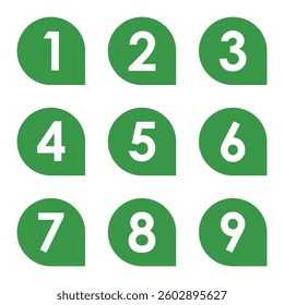 Illustration Material:Number icons 1 to 9