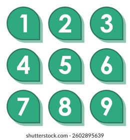 Illustration Material:Number icons 1 to 9