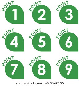 Illustration Material:Number icons 1 to 9
