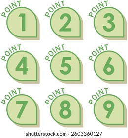 Illustration Material:Number icons 1 to 9