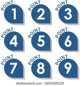 Illustration Material:Number icons 1 to 9